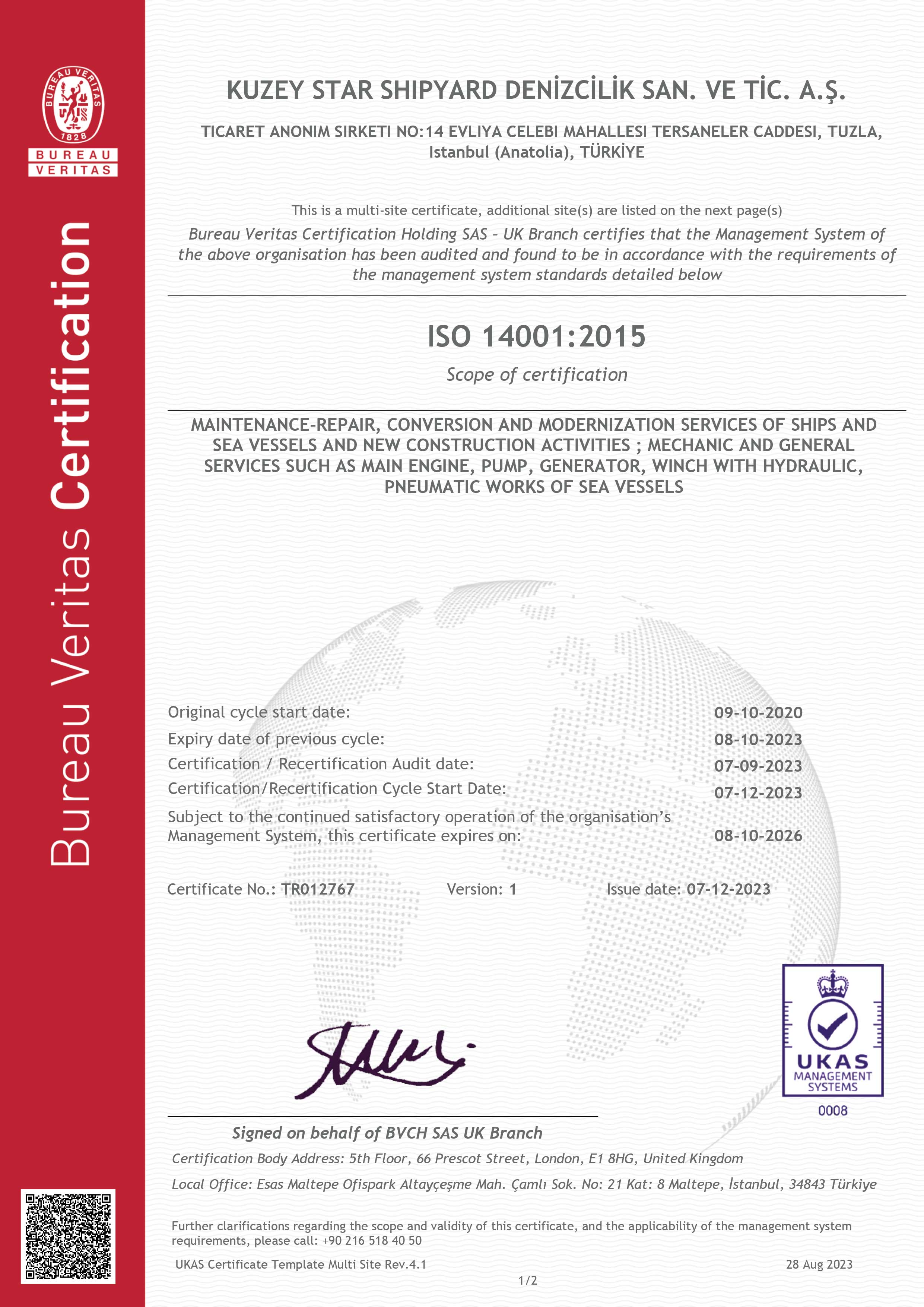 ISO 14001 Çevre Yönetim Sistemi